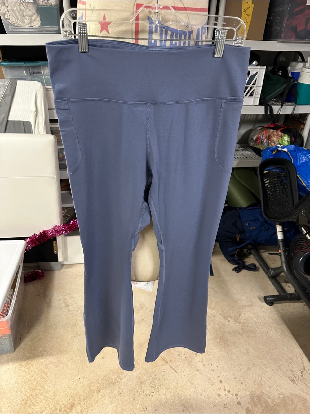 Under Armour Slate Blue High-Rise Track Pants with Side Pockets